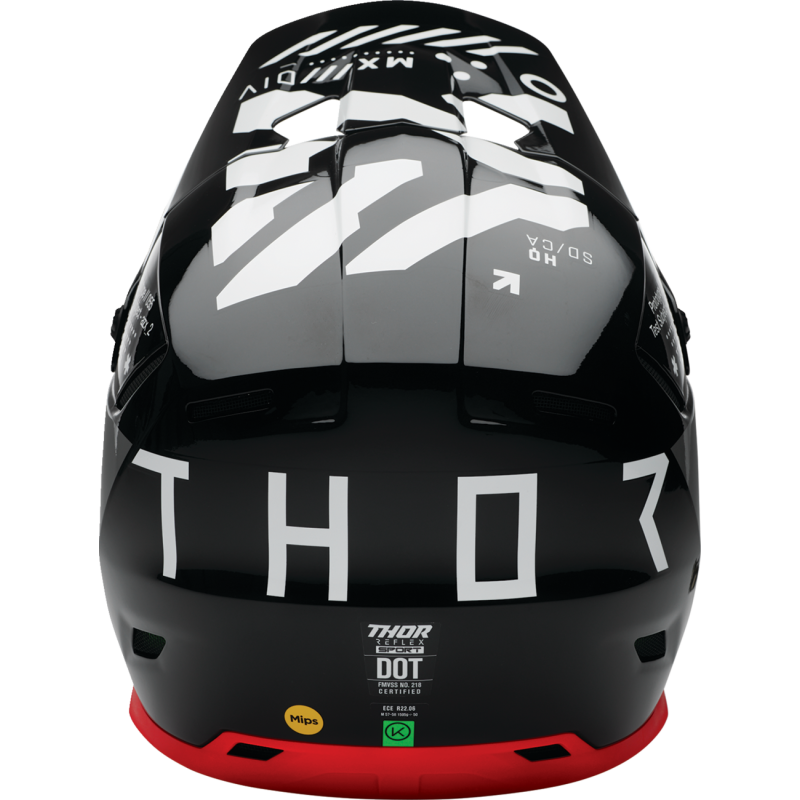 THOR Reflex Sport Composite Helmet, Strike - Black/Red, Size 2X