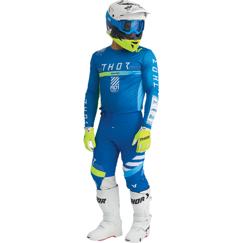 THOR Reflex Sport Composite Helmet, Strike - Navy/Acid, Size M