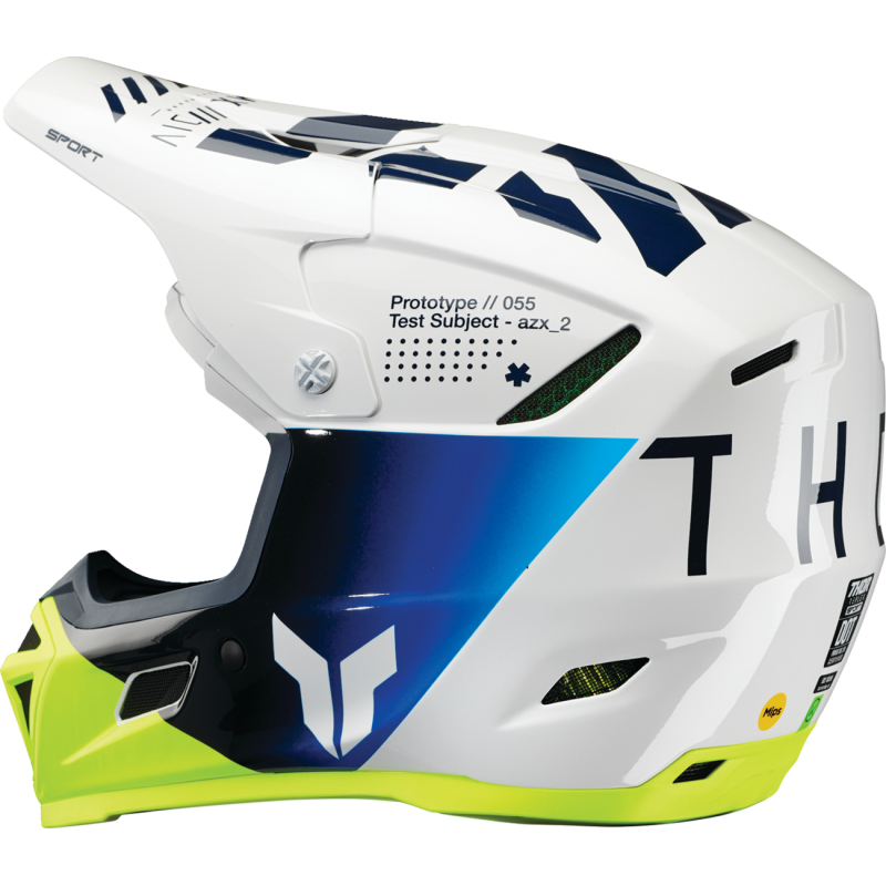 THOR Reflex Sport Composite Helmet, Strike - Navy/Acid, Size XL