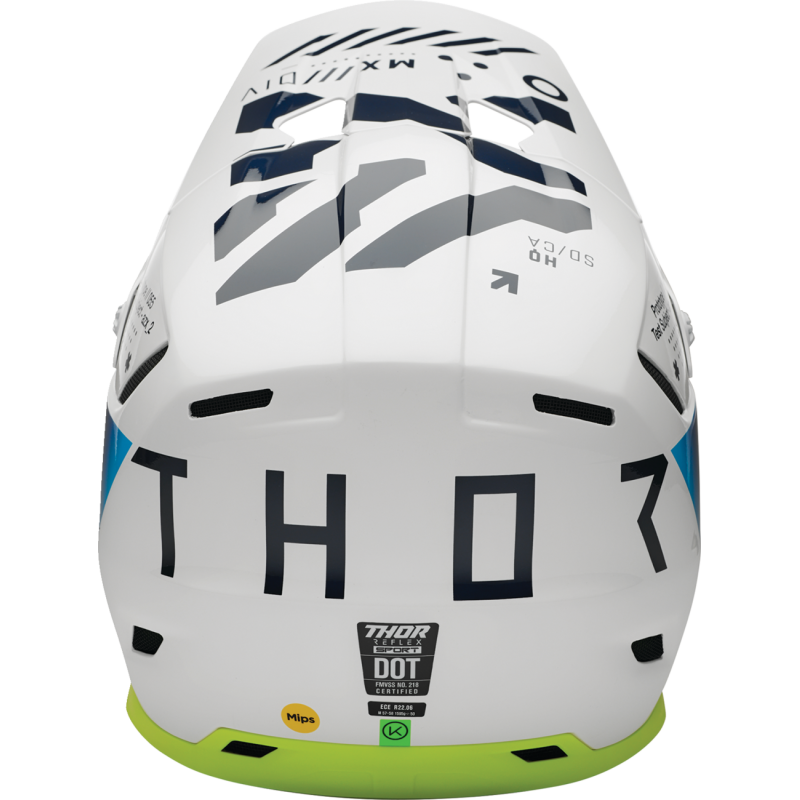 THOR Reflex Sport Composite Helmet, Strike - Navy/Acid, Size 2X