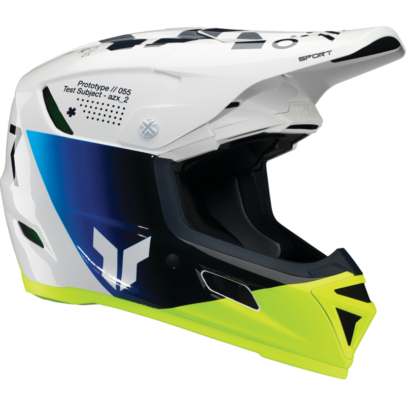 THOR Reflex Sport Composite Helmet, Strike - Navy/Acid, Size 2X