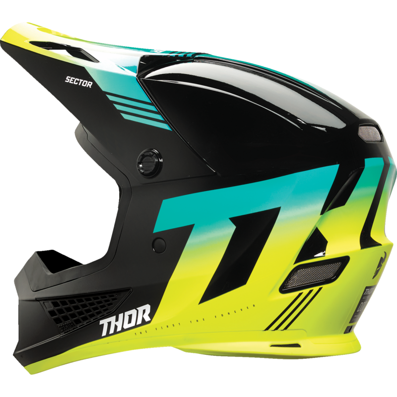 THOR Sector 2 Carve Helmet - Black/Acid - Size XL