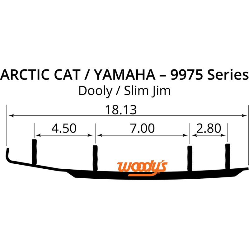 Woody's DOOLY™ 4" Runner for Yamaha Viper 14, 21-23