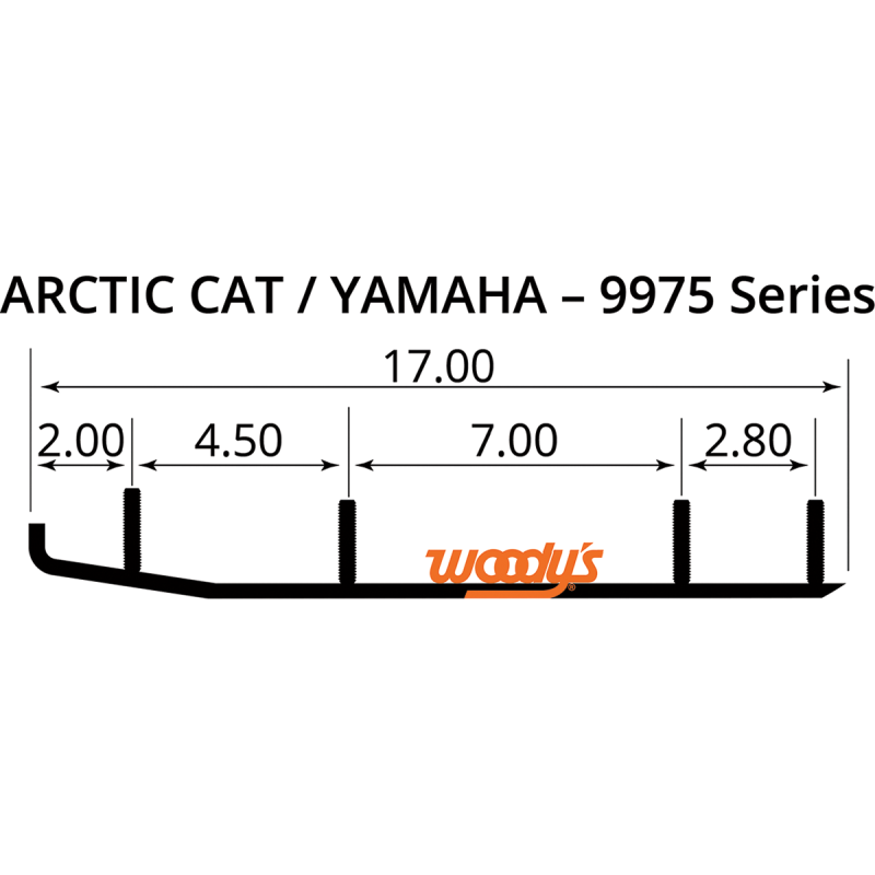 Woody's TRAIL BLAZER™ Flat-Top Runner for Yamaha SX 400 121 21