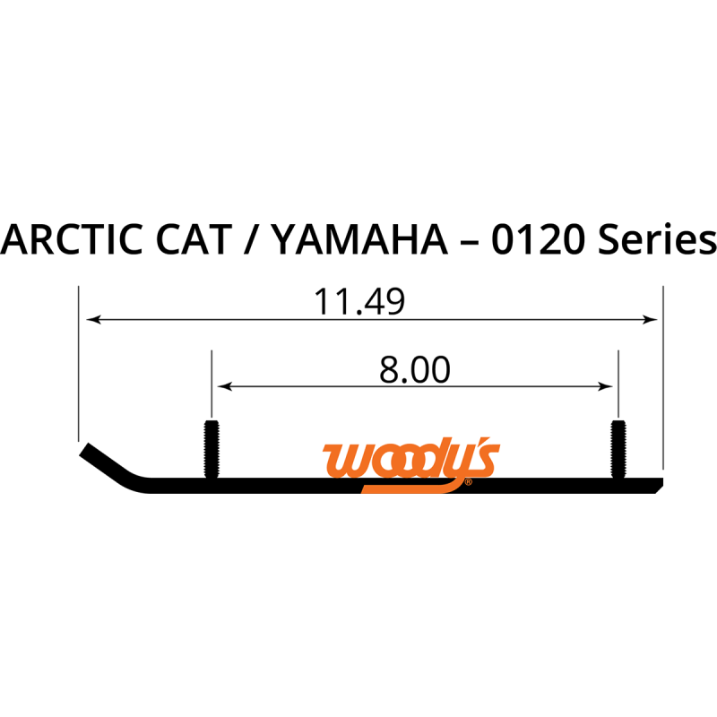 Woody's Standard Mini Sled Runner for Arctic Cat ZR120 00-01