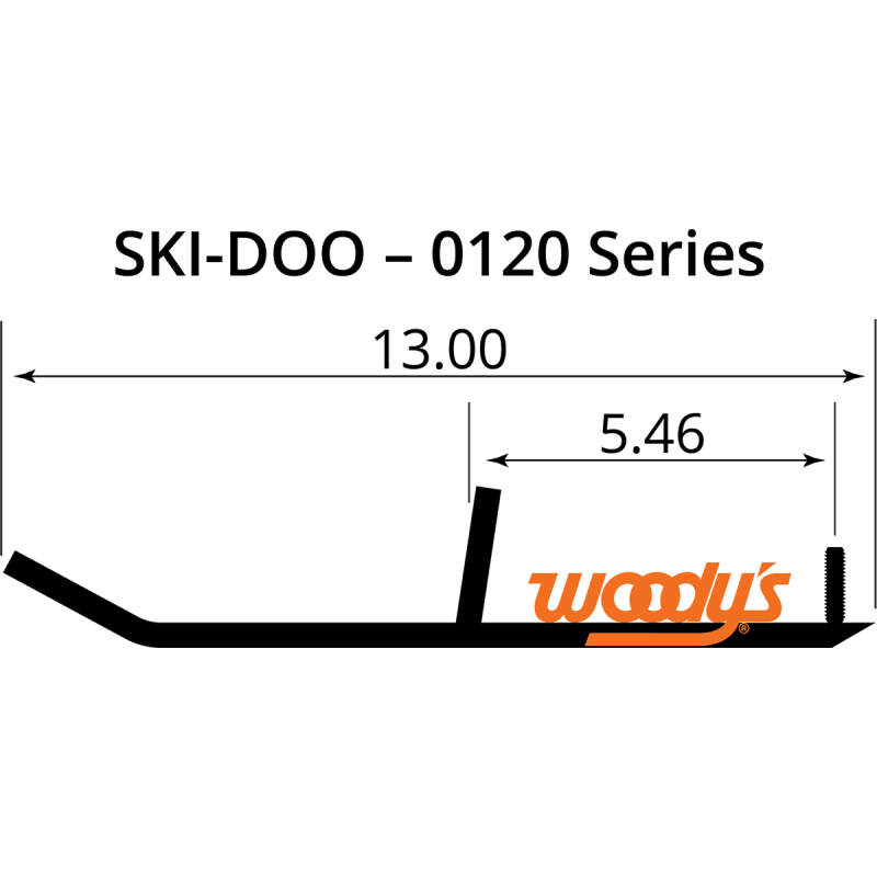 Woody's Standard Mini Sled Runner for Ski-Doo Mini Z 98-09