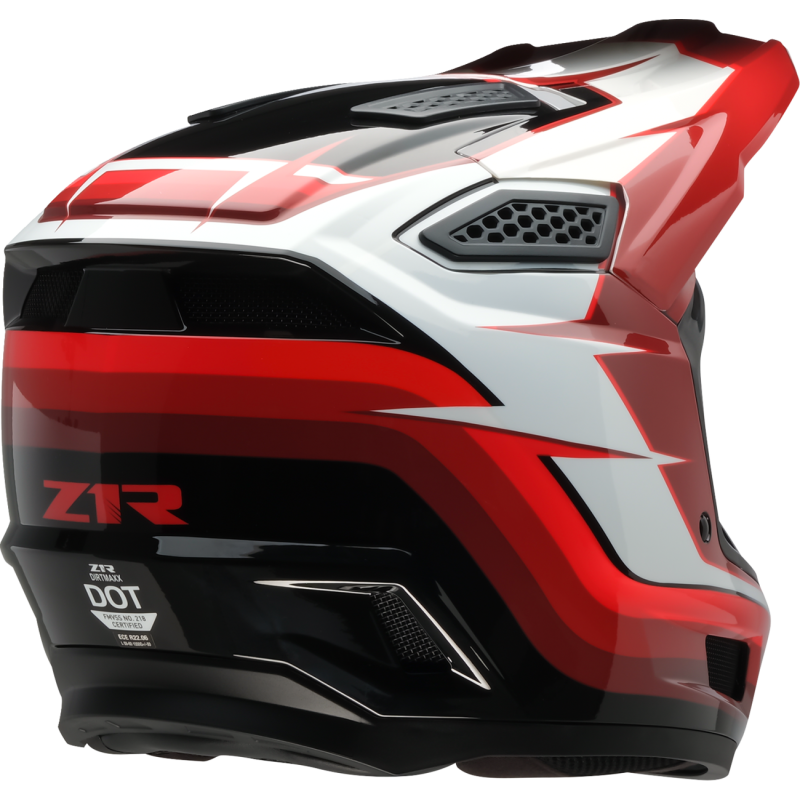 Z1R Dirtmaxx Helmet, Vortex, Red/White, XL