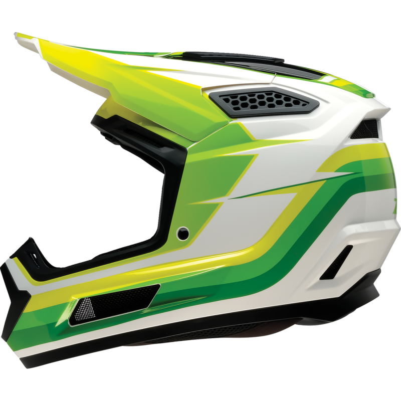 Z1R Dirtmaxx Helmet, Vortex, White/Green, 3X