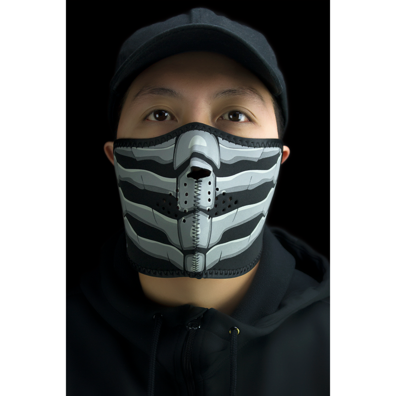 Neoprene Half Mask - Bone breath, glow in the dark