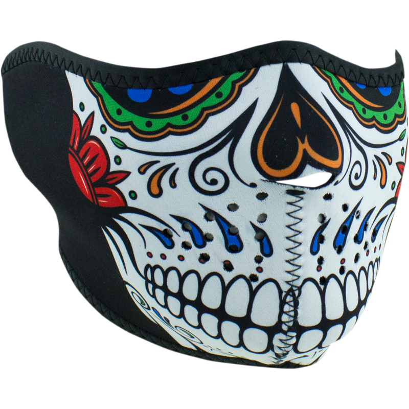 Neoprene Half Mask - Muerte skull