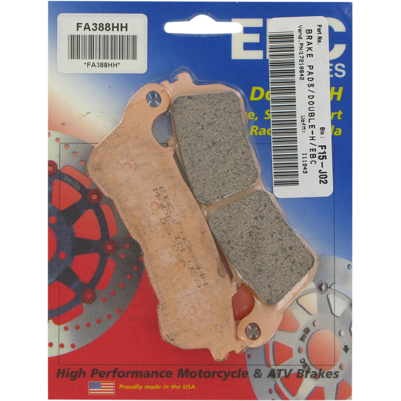 Front Double-H Sintered Brake Pads for Suzuki Burgman 200 ABS 14