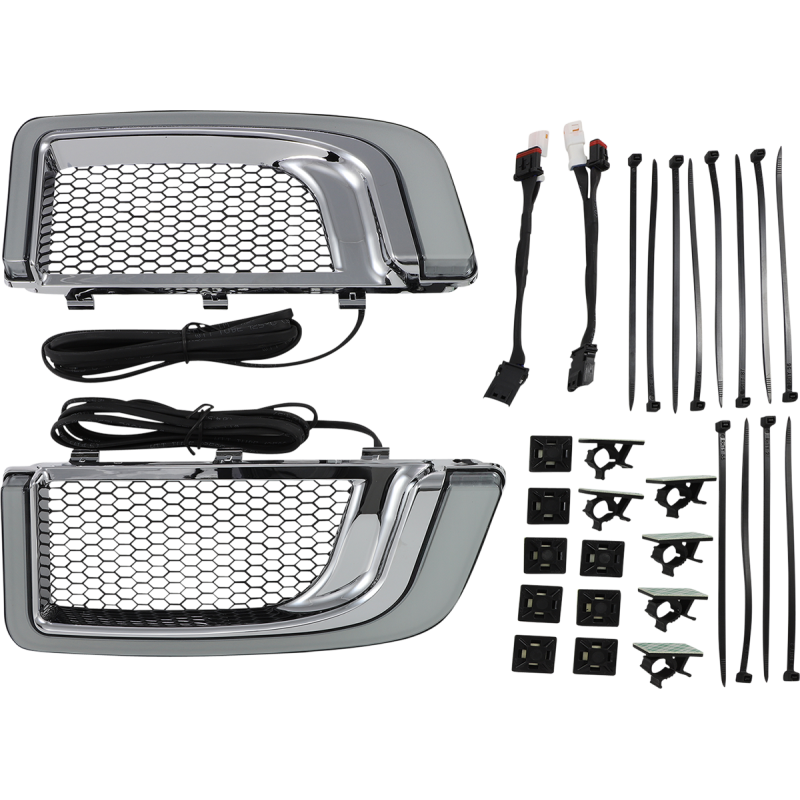 Tracer LED Fairing Lower Grilles - Chrome