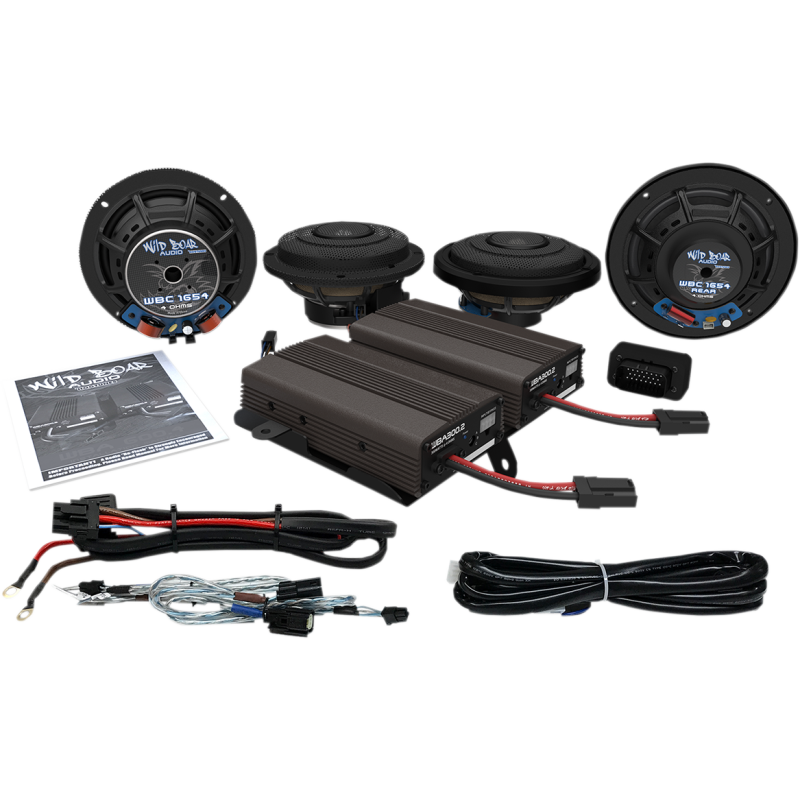 Wild Boar Audio 600-Watt Amp/Front/Rear Speaker Kit for CVO Ultras