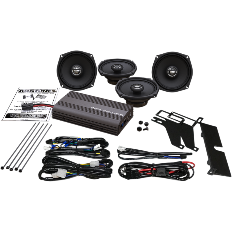 Hogtunes 200-Watt Amp/5.25” Front and Rear Speaker Kit