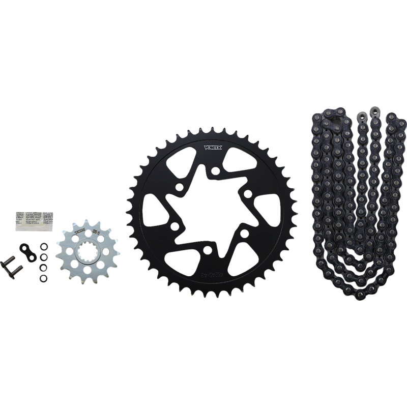Vortex GFRS Steel Chain Kit (Black) for Kawasaki ZX-6R 07-12
