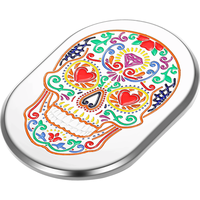 Right Rear Antenna Cover - Mirror polished w/ sugar skull