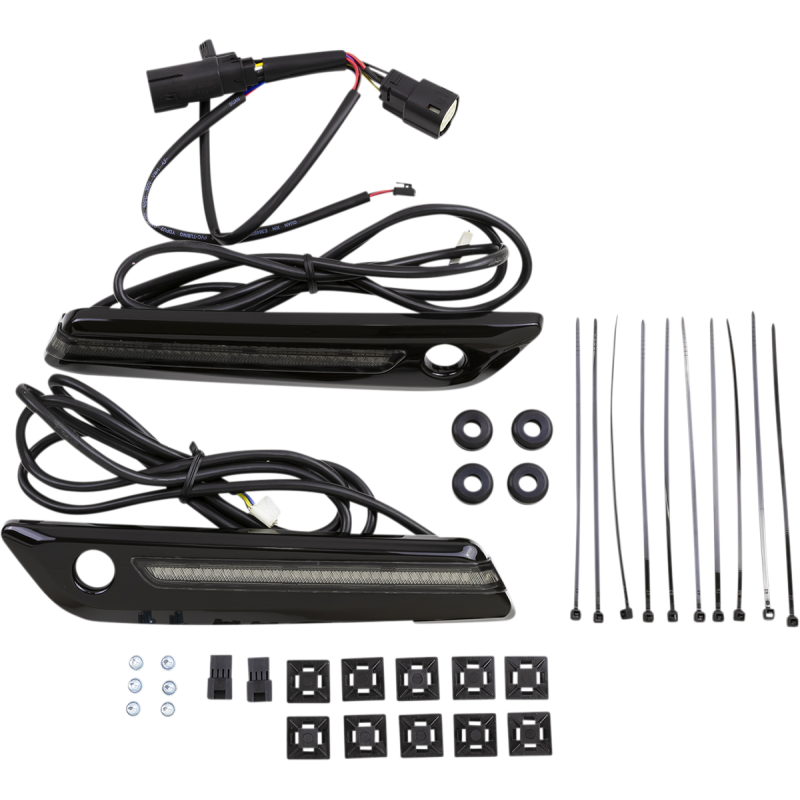 LED Hinge Covers - Light Smoke/Gloss Black