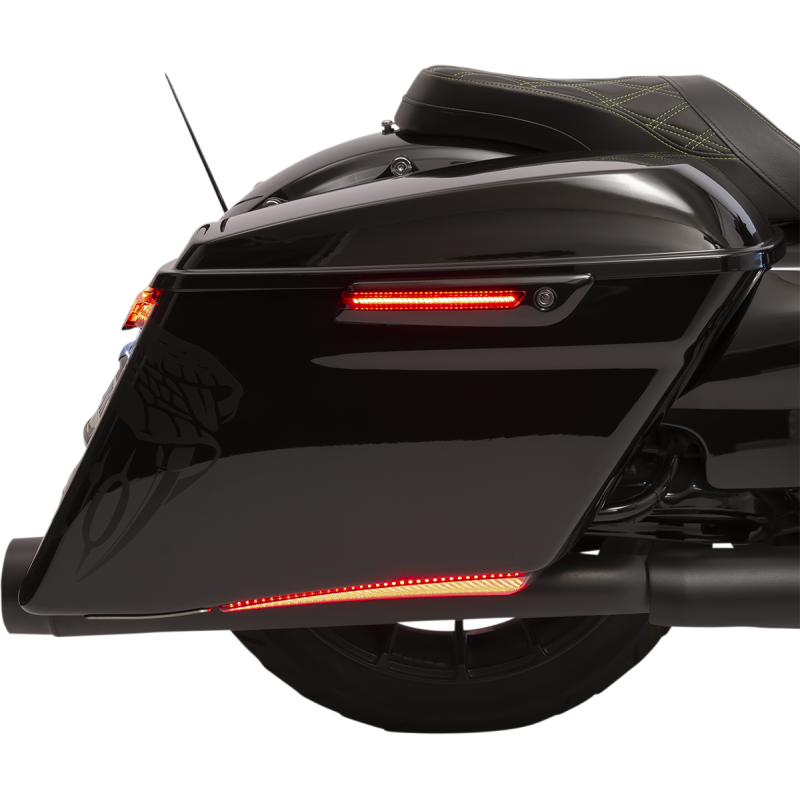 LED Hinge Covers - Red/Gloss Black