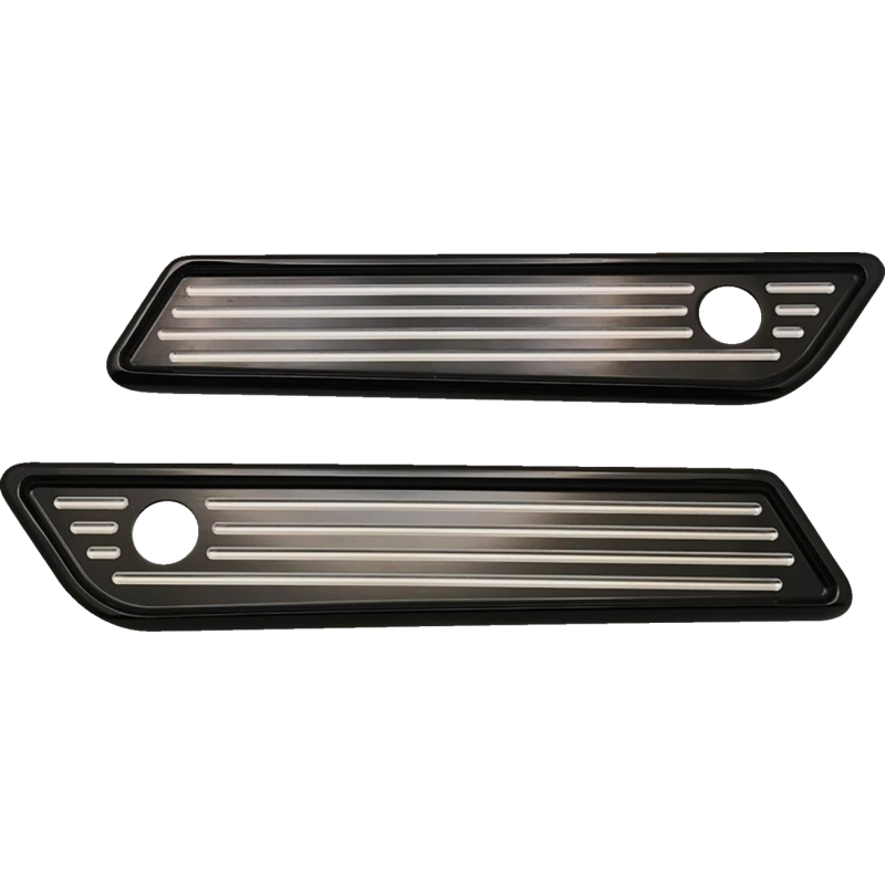 Ball-Milled Saddlebag Hinge Covers (Black Anodized)