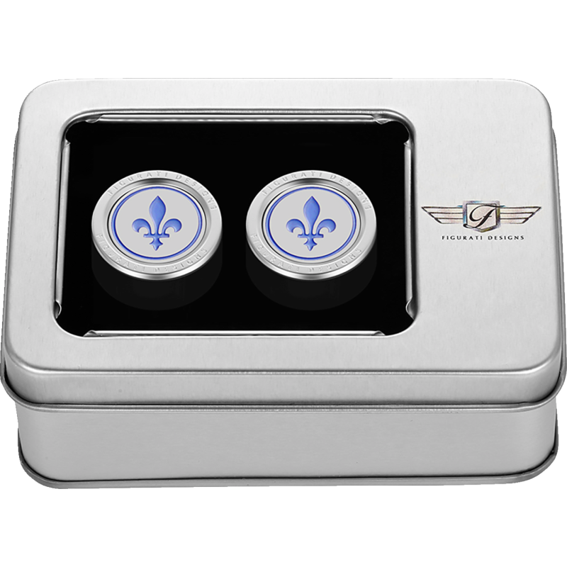 Docking Cover Mirror Polished w/ Blue Fleur-De-Lis