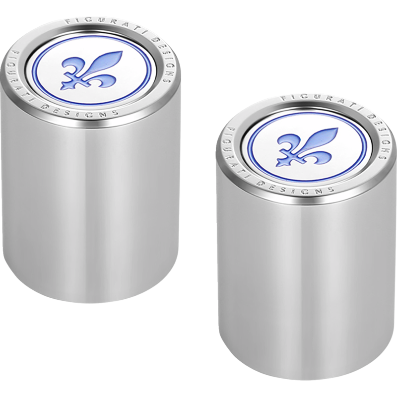 Docking Cover Mirror Polished w/ Blue Fleur-De-Lis