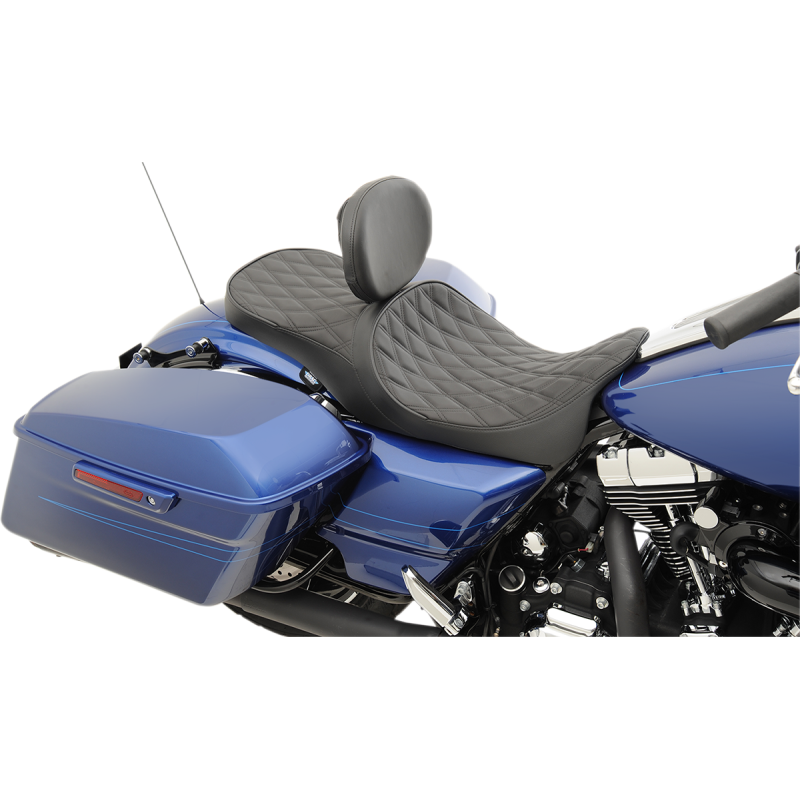 Low Profile Touring Seat Double Diamond Stitch
