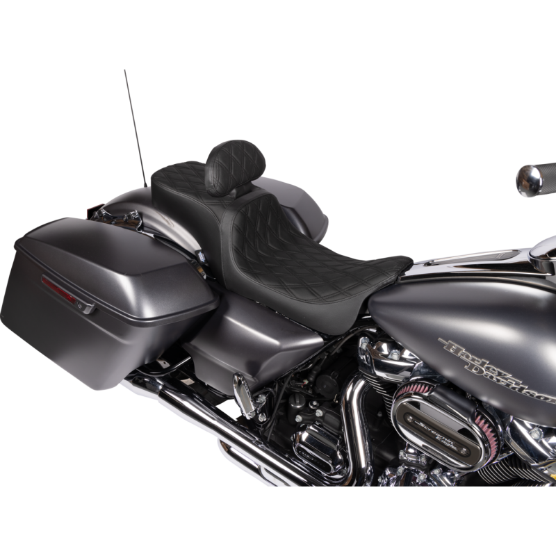 Performance Predator 2-Up Seat With Backrest Option - Double Diamond, Black Thread