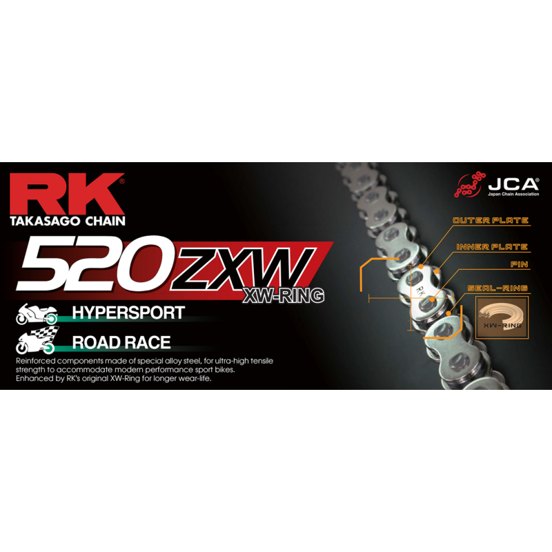 RK GB520ZXW Gold Sealed Chain - 120 links