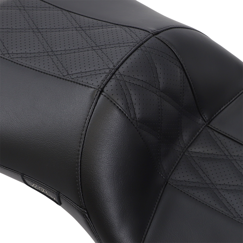 Le Pera Maverick DL Black HR Inlay Perforated Double Diamond Seat