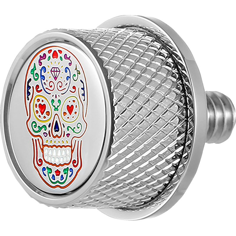 Seat Mounting Knob - Mirror Polished w/ Sugar Skull