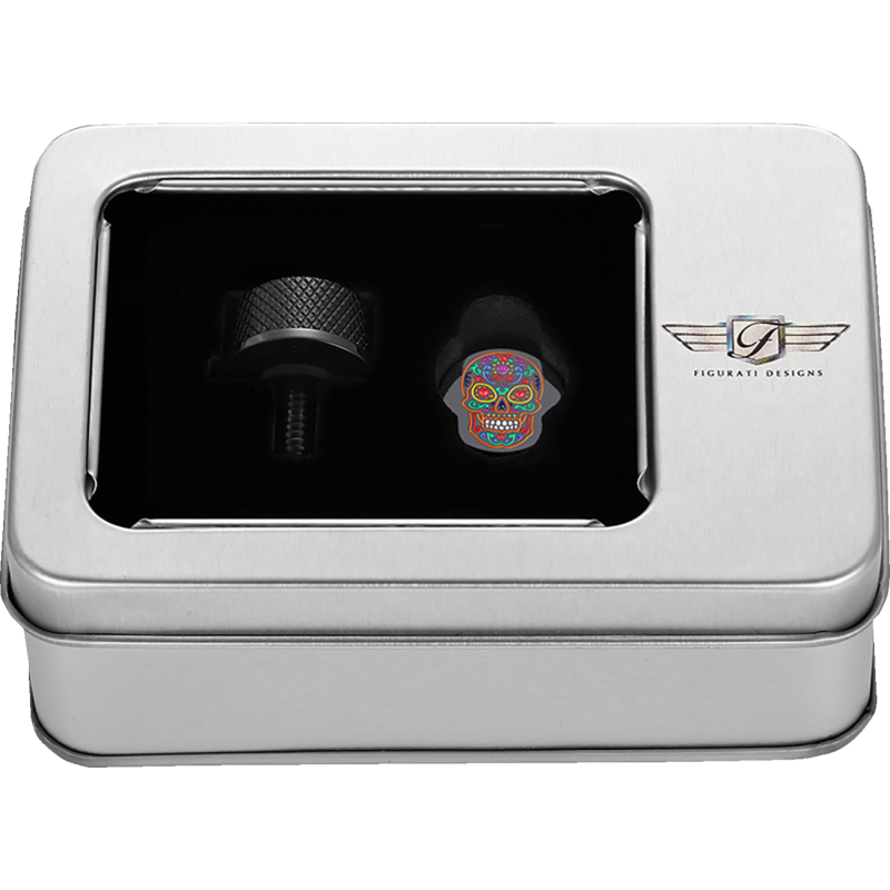 Seat Mounting Knob - Black w/ Sugar Skull
