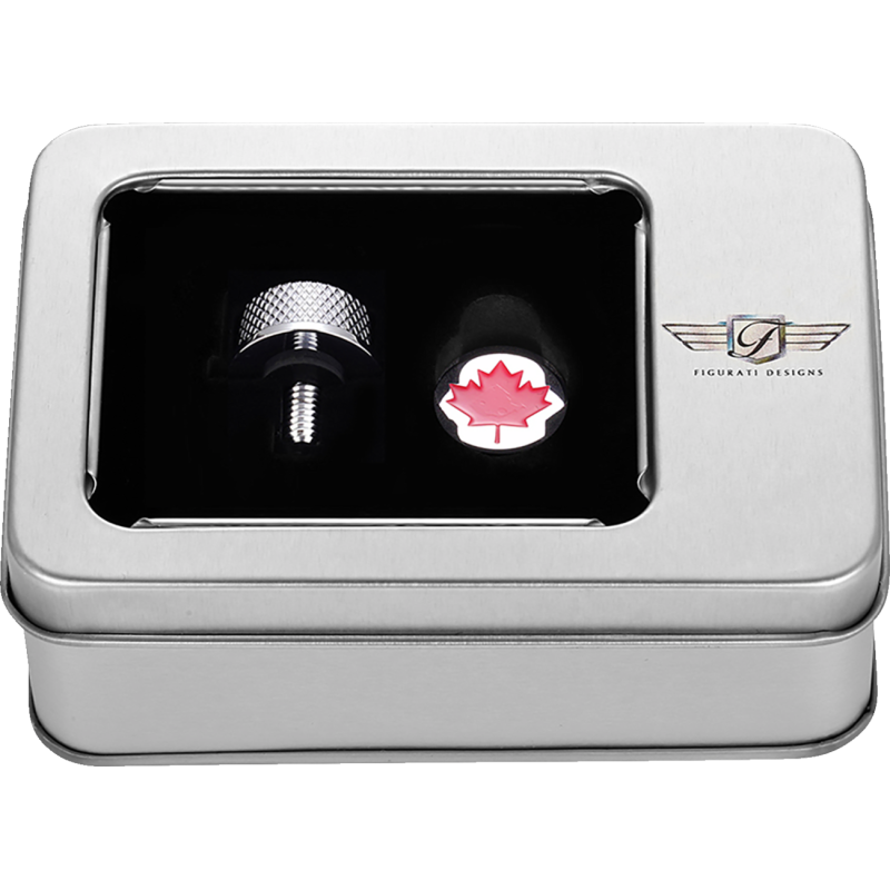 Seat Screw Mirror Polished Red Maple Leaf