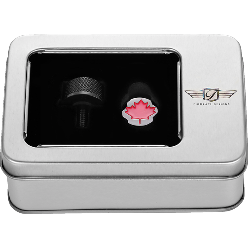 Seat Screw Black Red Maple Leaf