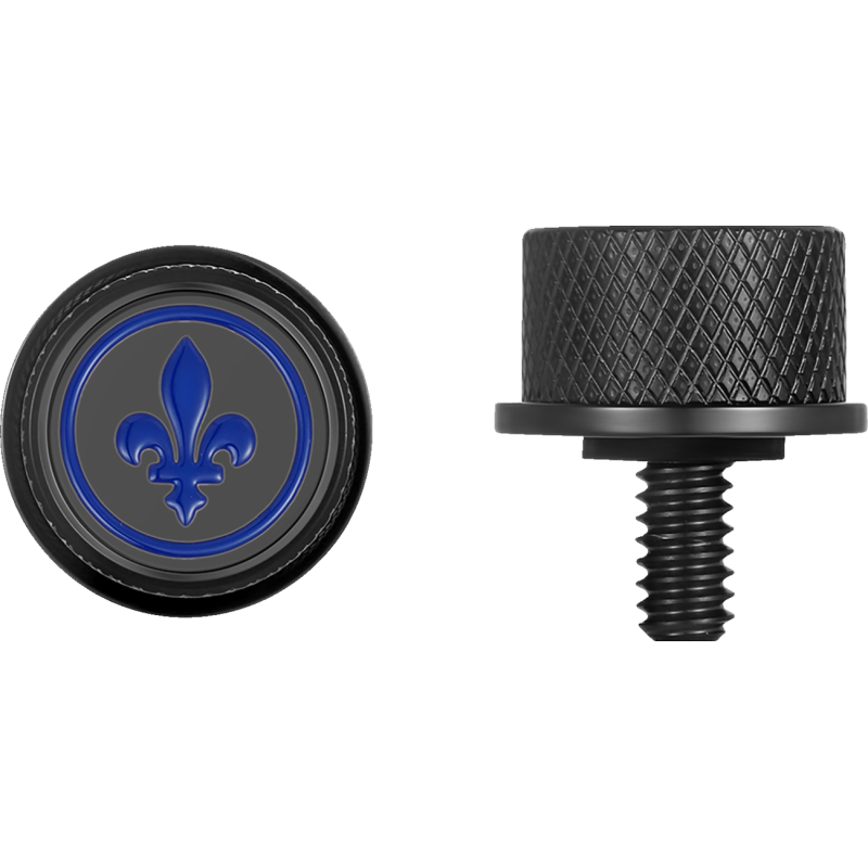 Seat Screw Black Blue Fleur-de-lis