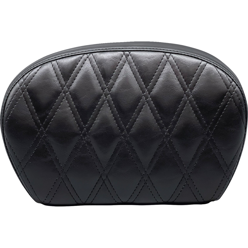 Sissy Bar Pad Double Diamond Shiny Black Vinyl