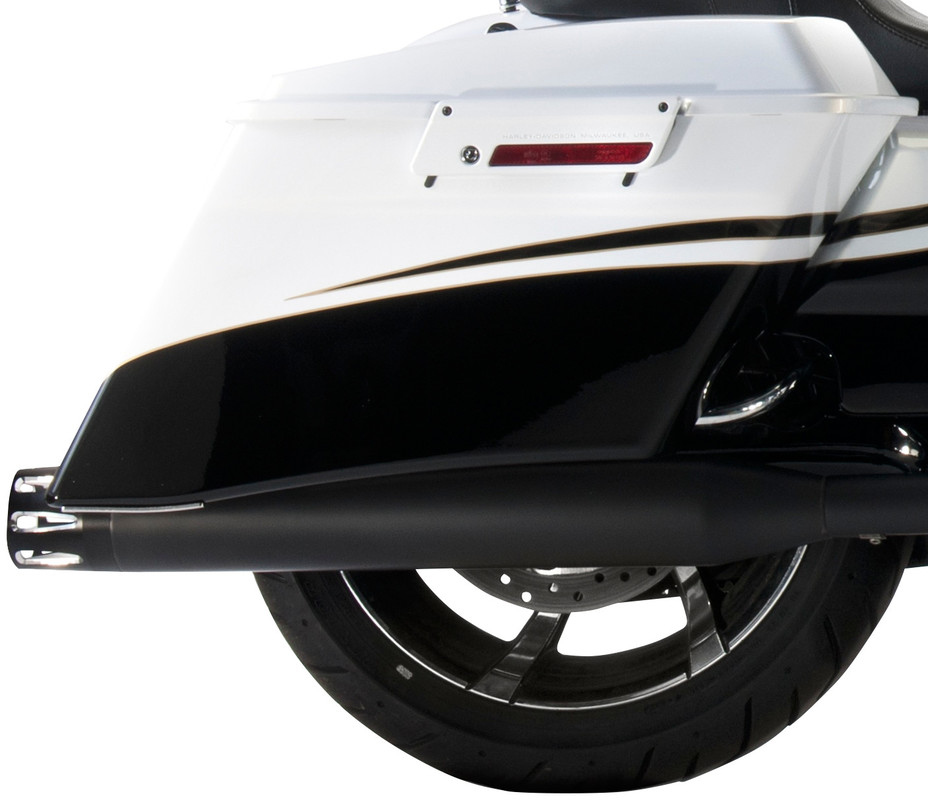 4" Slip-On Mufflers, Black with Black Merge End Caps