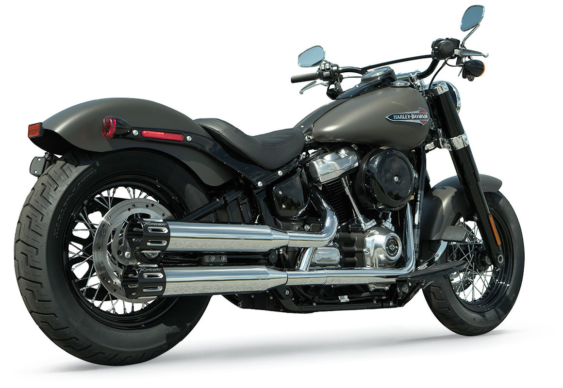 3.5" Slip-On Mufflers, Chrome with Black End Caps