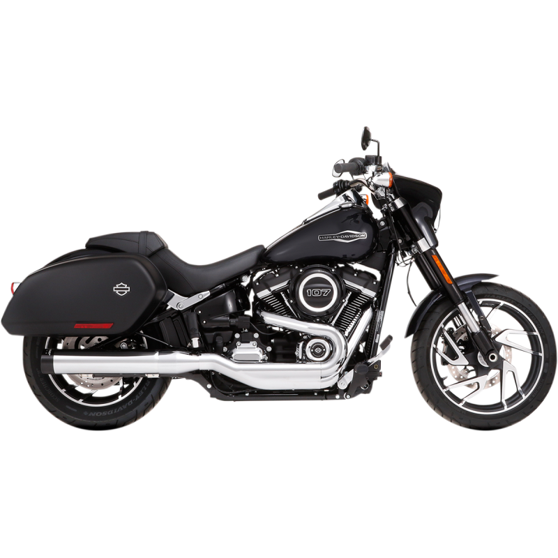 4" Slip-On Mufflers, Chrome with Black End Caps