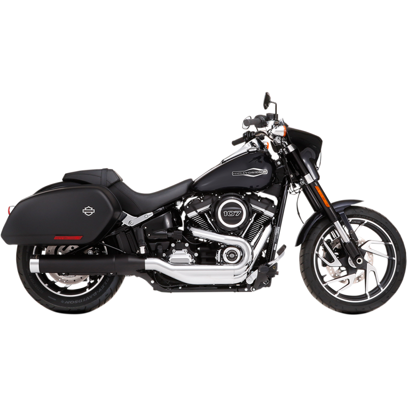 4" Slip-On Mufflers, Black with Chrome End Caps