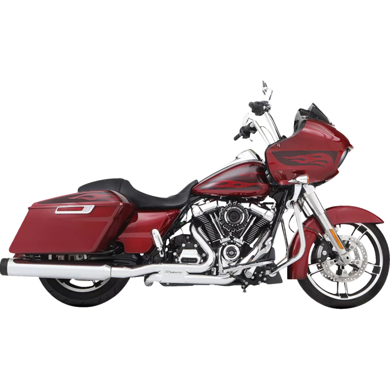 DBX45 Slip-On Mufflers, Chrome with Tradition Black End Caps