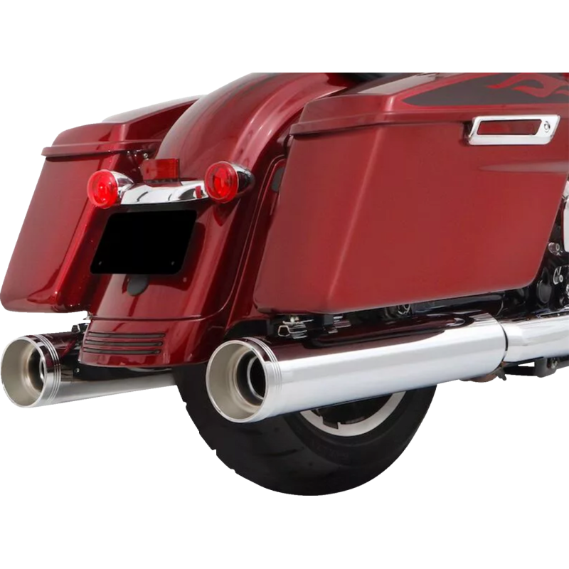 DBX45 Slip-On Mufflers, Chrome with Tradition Chrome End Caps