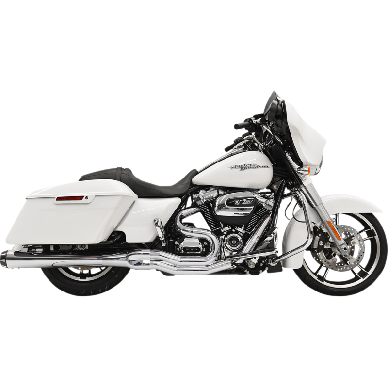Bassani B4 2-Into-1 System - Chrome, Megaphone-style