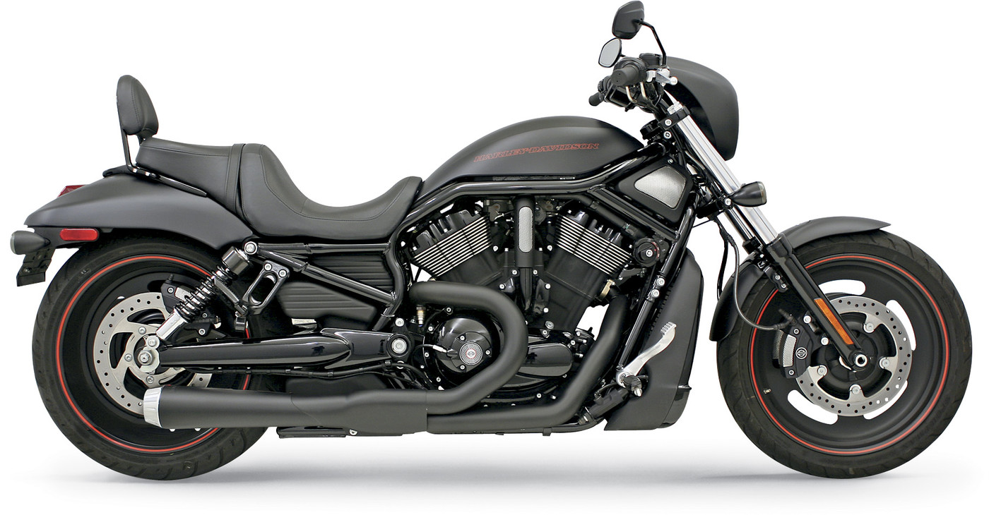 Bassani Road Rage 2-Into-1 System Black, Short (V-Rod)
