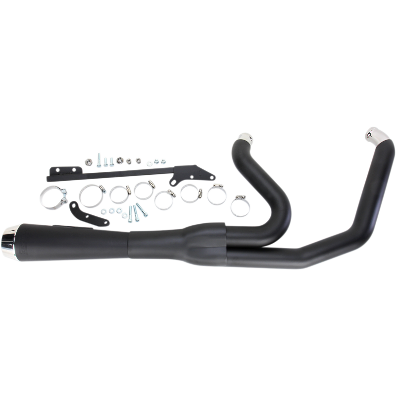 Bassani Xhaust Road Rage 2-Into-1 System - Black, Short Upswept