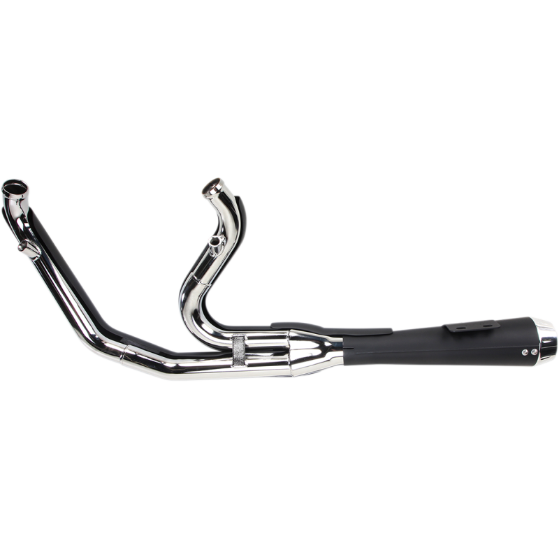 Bassani Xhaust Road Rage 2-Into-1 System - Black, Short Upswept