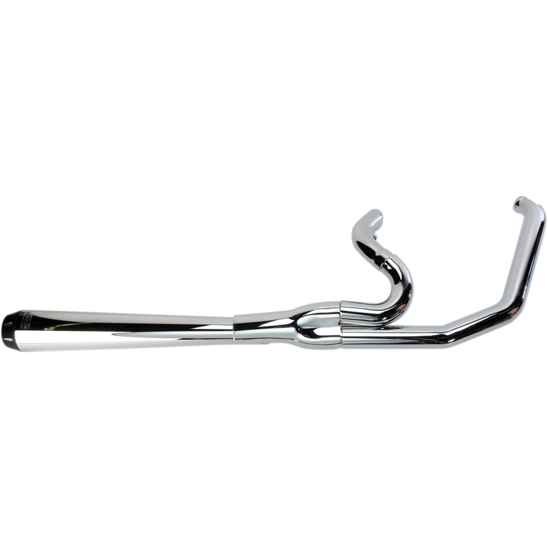 Bassani Xhaust Road Rage 2-Into-1 System - Chrome, Long with Black Billet End Cap