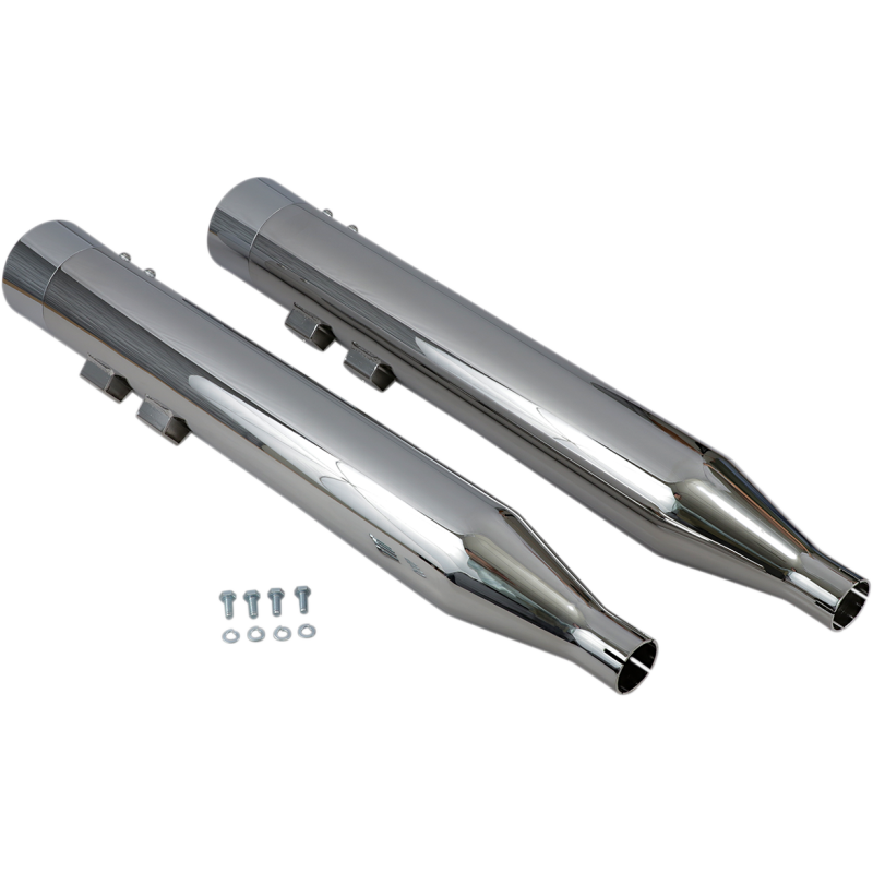 4" DNT Straight Can Mufflers - Chrome/Chrome End