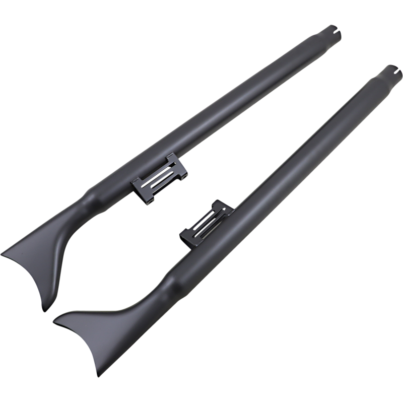 2 1/4" Fishtail Mufflers 36" Black No Baffles