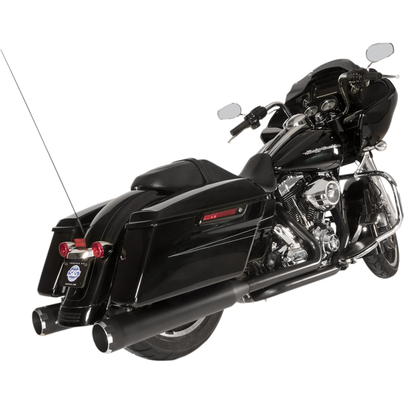 S&S Performance El Dorado True Dual Exhaust System - Black w/ Thruster end caps
