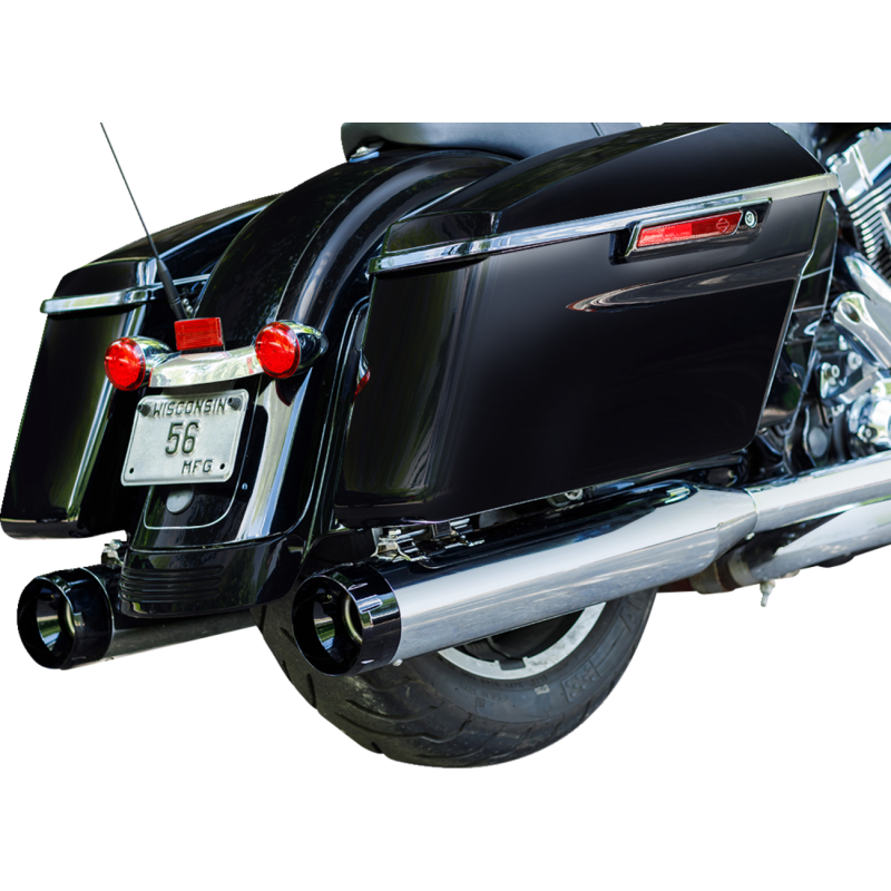 4 1/2" MK45 Performance Mufflers - Chrome / Black Machined Thruster